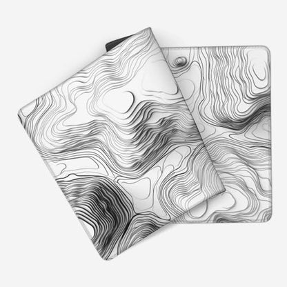 White Topographic Mouse Pad, XXL Extended Gaming Desk Mat, Non-Slip Rubber Base, Stitched Edges, 35.4" x 15.7" - color: White Topographic