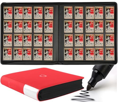Premium 2000 Pocket Card Binder - 20 Pocket Trading Card Binder with Sleeves Fits 2000 Cards, Ringless Card Album for TCG - Model A，Classic Red - color: 20P - Classic Red