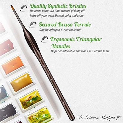 Small Paint Brush Set Craft. 4 pc Flat Paint Brushes for Acrylic Painting Size 1. Model Brush for Dry Brushing, Paint by Numbers, Hobby Detail Work, Touch-Up, and Miniature Painting Projects - style: 4 pc Flat Tip (Size 1)