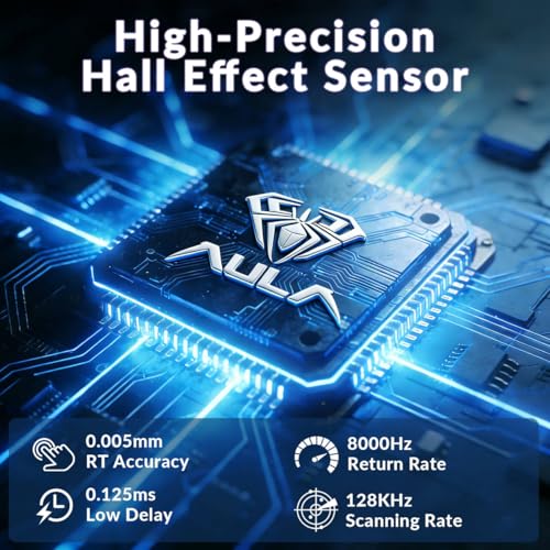 Aula Hero 99 Wired Gaming Keyboard, Hall Effect Switch with Rapid Trigger | Magnetic Switch Keyboard with Number Pad, 101Keys Hot Swap,Web Driver RGB Backlit Mechanical Keyboard for Office PC Gamer - color: White Blue