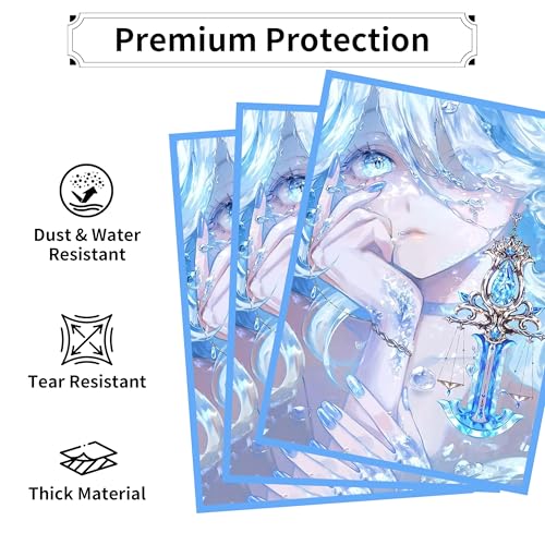 MTG Card Sleeves, Ultra Clear Front & Matte Finish Back, 100 Count Standard Size Matte Art Sleeve for Magic The Gathering (Ice) - color: Ice