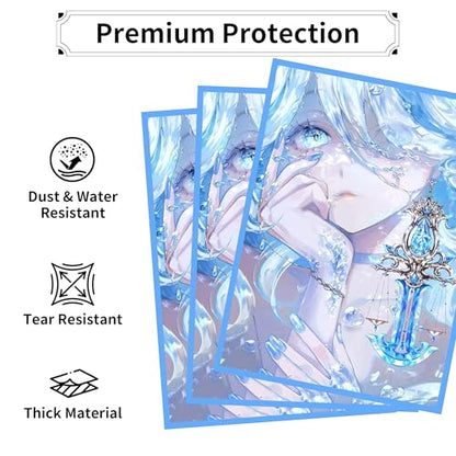 MTG Card Sleeves, Ultra Clear Front & Matte Finish Back, 100 Count Standard Size Matte Art Sleeve for Magic The Gathering (Ice) - color: Ice