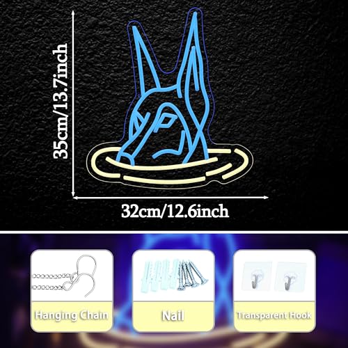 Doberman Dog Neon Sign for Wall Decor Usb Powered Doberman Swimming Led Light Sign Cool Neon Dog Light for Cafe Pet Shop Bar Birthday Party - style: Doberman Dog