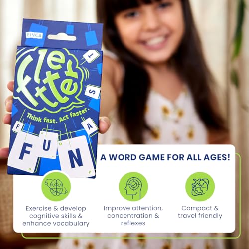 Card Games - Fletter Word & Crunch, Fun Word & Math Games for All Ages | Fast Family Games for Kids, Teens and Adults | Vocabulary, Addition & Subtraction | Gifts for Ages 5, 6, 7, & 8 Years