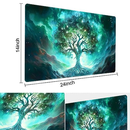 Premium Board Game 24x14in MTG Playmat Compatible for OCG CCG RPG TCG Playmat (Green Vitality) - color: Green Vitality
