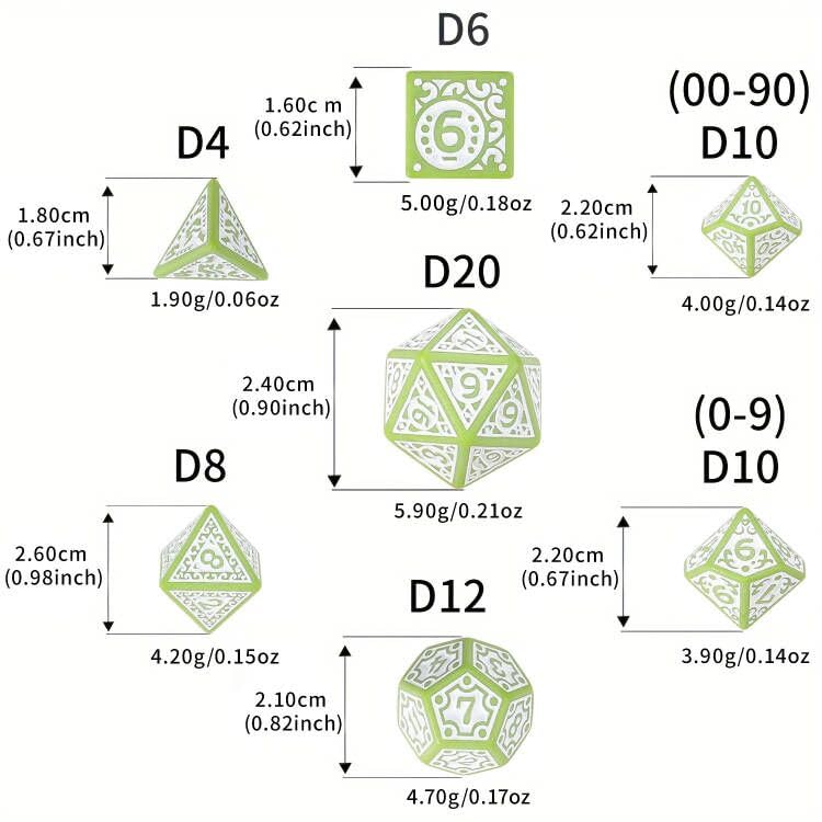 CiaraQ Polyhedral Dice Set - DND Role Playing Dice | Acrylic RPG Dice for Dungeons and Dragons MTG Table Games, Multi-Color, 42pcs - color: Red/Pink/Black/Green/Purple