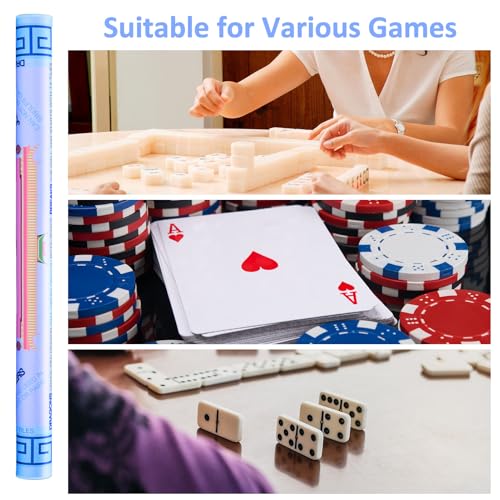 Jongyance Blue American Learning Mahjong Mat (33”x33”), Anti-Slip, Mahjong Mat for Table, Table Mat - color: Blue and Pink