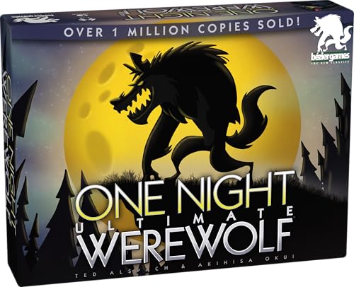 Bezier Games One Night Ultimate Werewolf | Fast 10-Minute Social Deduction and Bluffing | Hidden Roles Mystery Party for Adults and Kids | 3-10 Players - style: Werewolf