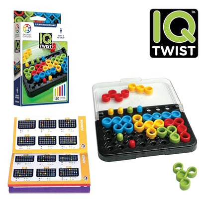 SmartGames IQ Twist, a Travel Game for Kids and Adults, a Cognitive Skill-Building Brain Game - Brain Teaser for Ages 6 & Up, 120 Challenges in Travel-Friendly Case - style: IQ Twist