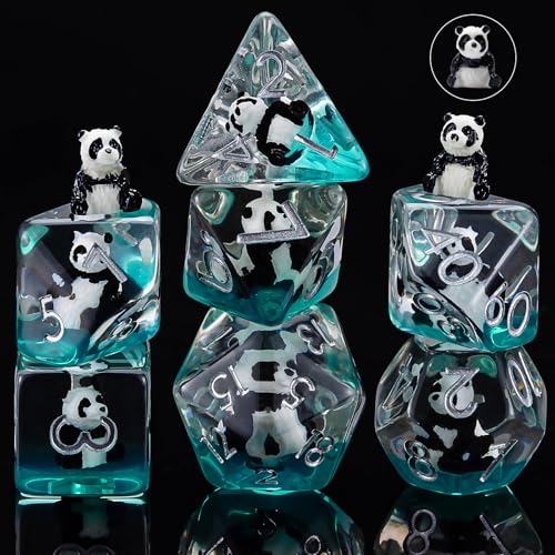 Polyhedral D&D Dice Panda Dice,Resin Panda DND Dice Set for Dungeons and Dragons MTG RPG Board Games for 15 Years and Up - color: Panda