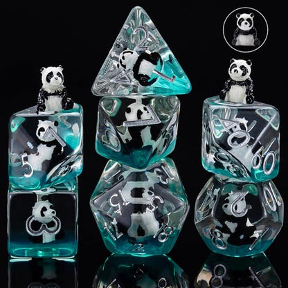 Polyhedral D&D Dice Panda Dice,Resin Panda DND Dice Set for Dungeons and Dragons MTG RPG Board Games for 15 Years and Up - color: Panda