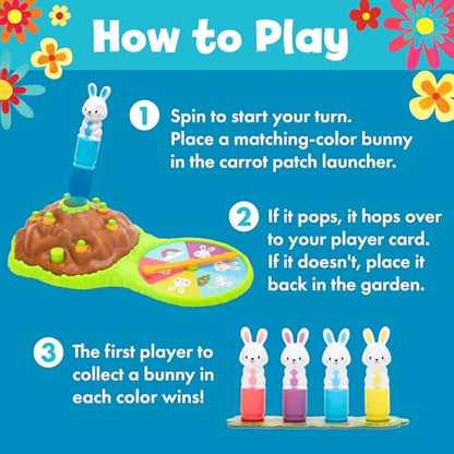 Educational Insights Pop Pop Bunny Hop - Matching Games for Toddlers 3-5, Turn-Taking Kids Games, Preschool Board Game for Kids, Skill-Building Preschool Toys, Kindergarten Color Matching Game