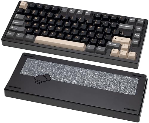 KEEBMONKEY WOBKEY Rainy 75 CNC Aluminum HMX/JWK/Cocoa Switches Triple-Mode Connectivity Mechanical Keyboard,RGB/FR4/Silver SUS304/7000mAh/SHHH Switch (Pro - Black(Silent Shhh Switch)) - style: Pro - Black(Silent Shhh Switch)