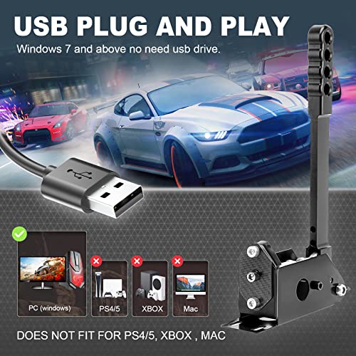 64 Bit USB SIM Handbrake PC Windows Racing Game for Logitech G25 G27 G29 G920 G923 for Thrustmaster T500 T300 with Handle Grip USB Cable