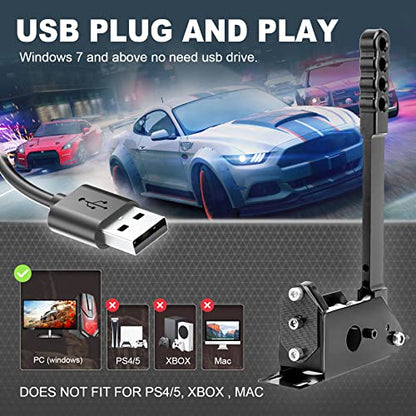 64 Bit USB SIM Handbrake PC Windows Racing Game for Logitech G25 G27 G29 G920 G923 for Thrustmaster T500 T300 with Handle Grip USB Cable