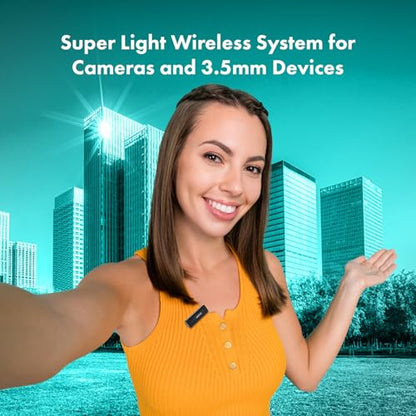 Movo Wireless Mini Camera Microphone for Video Recording- 2.4Ghz Wireless Transmitter with Clip on Lavalier Microphone for DSLR, Mirrorless Camera- Compact Lapel Mic (164FT Range, 10-Hr Battery Life) - style: 1 Transmitter