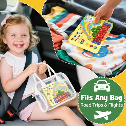 Mini Magnetic Tiles for Kids Travel: 40PCS Portable Building Blocks | Metal Storage Box & Visual Guide for 1-Minute Cleanup - Diamond Sparkle STEM Travel Toys for Toddlers Boys Girls Age 3-8 - style: Diamond Texture Mini Magnetic Tiles - 40 PCS