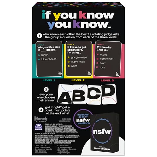 Spin Master Games IYKYK How Well Do You Know Your Friends Adult Party Game | Guess Your Friends' Answers, NSFW Card Deck for Adult Parties & Happy Hours, Card Game, Mature Content, 2-6 Players, Ages 18+ - style: If You Know You Know