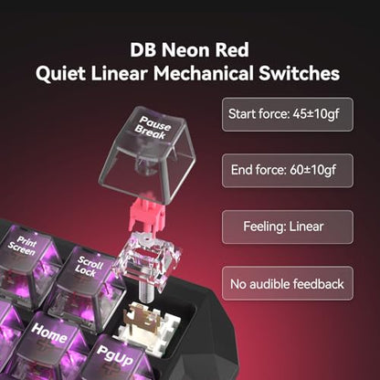 DarkBeacon Blade87 TKL Mechanical Keyboard with Silent Switches, Quiet Typing 87 Keys, Hot Swappable, Gasket Structure, 8000Hz, N-Key Rollover, RGB Backlit, USB Wired Gaming Keyboards for Win/Mac - color: 87-Key Black