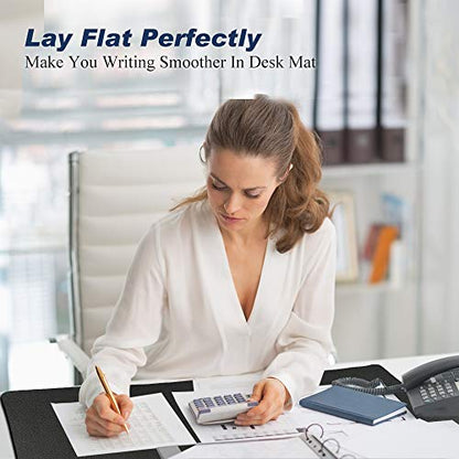 Desk Pad for Office Home 31" x 13",PU Leather Waterproof Large Desk Writing Mat Organizer,Multifunctional Ultra Thin Dual Use Desk Blotters Mouse Pad Protector … (Black) - color: Black