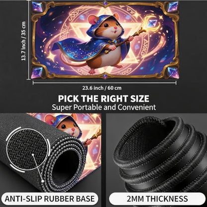 for MTG Playmat, for TCG Play Mat, 24 x 14 inches, Magic Game Card Mat Commander Playmat,Trading Card Inked Game Mat,Battle Game Rubber Non-Slip Mat - Hamster - color: Hamster