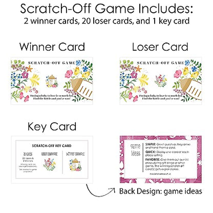 Big Dot of Happiness Wildflowers Baby - Boho Floral Baby Shower Game Scratch Off Cards - 22 Count - style: Wildflower
