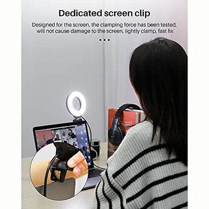 Video Conference Light 4'' 10cm Selfie for Laptop PC Webcam with Clip