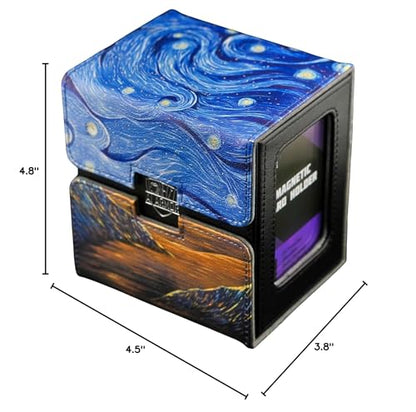 TCG/MTG Commander 100+ Card Art Deck Box With Storage (Starry Starry Black Lotus) - style: Single Commander