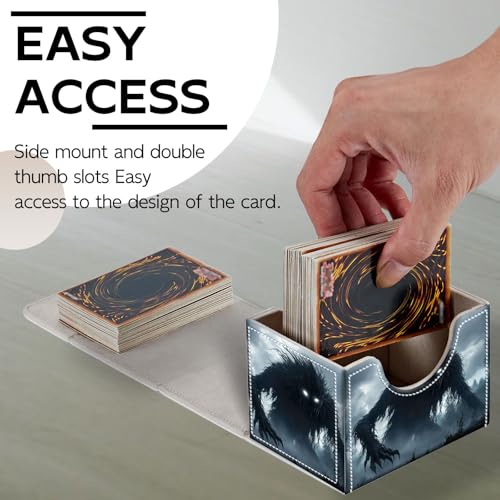 Trading Card Storage Box, Holds 100+ for MTG Cards, Premium PU Leather with Magnetic Closure, Shadowy Creature In Mist Durable Deck Box for Magic the Gathering, Trading Card Games - color: Shadowy Creature In Mist