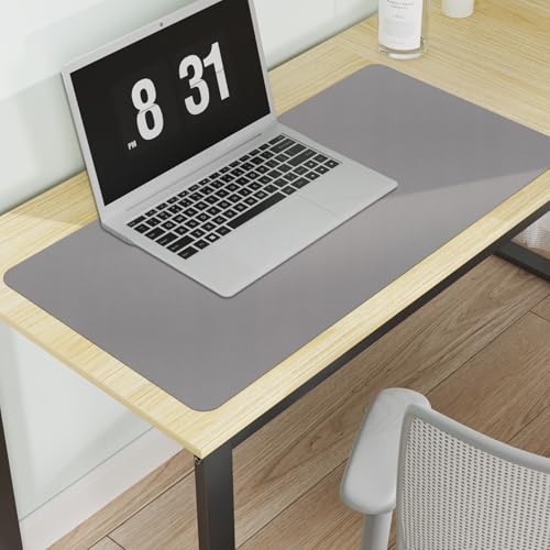 Light Gray Plastic Table Cover Protector, 24" x 48" Waterproof Easy Flat PVC Desk Pad Mat, 1.5mm Thick Rectangle Vinyl Table Top Protector for Dining Room Table, Office, Dresser - color: Light Gray, size: 24" x 48"