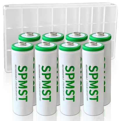 AA Rechargeable Batteries, 8 Pack 2800mWh 1.5V Lithium AA Batteries—High Performance Double A Long Lasting Battery for Flashlight, Toys, Remote Control, Alarm System (Rechargeable)