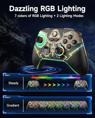 EasySMX X15 PC Controller - Enhanced Wireless Bluetooth Controller with Hall Joysticks/Hall Triggers/RGB Lighting - No Stick Drift, No Dead Zone - Work for Windows PC, Android, Steam and Switch - color: 카본 블랙.