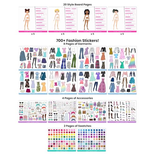 Fashion Angels Designer Kit for Girls | Fashion Activity Sticker Book with 700+ Stickers, Road Trip Essentials, Ideal for Kids Ages 6+ - style: Fashion Design