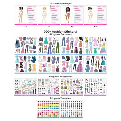 Fashion Angels Designer Kit for Girls | Fashion Activity Sticker Book with 700+ Stickers, Road Trip Essentials, Ideal for Kids Ages 6+ - style: Fashion Design