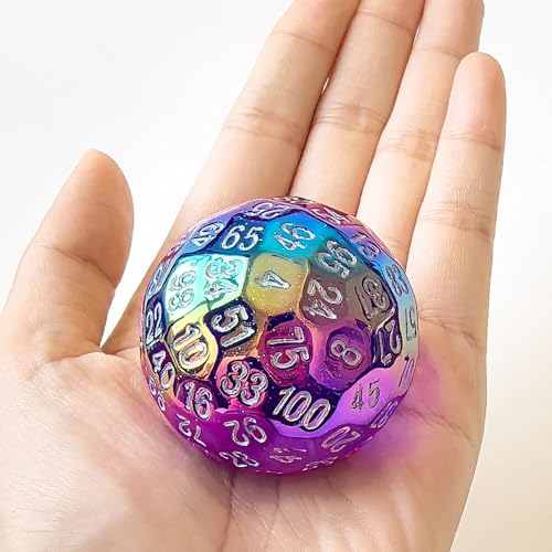 Bescon Dazzling Purple 100 Sided Dice, Game Dice D100, Polyhedral Solid 100 Sides Dice 45MM in Diameter (1.8inch) - color: D100 Dazzling Purple