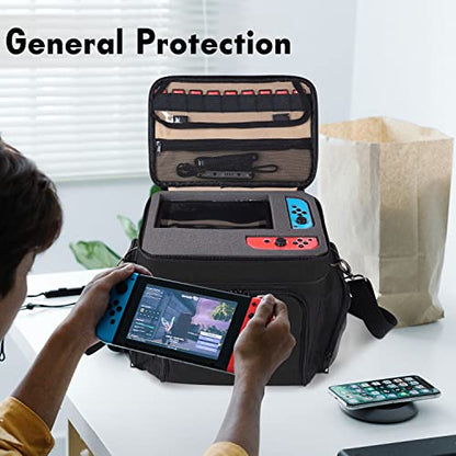 Nintendo Switch Carry Case,Bag for Nintendo Switch/Switch OLED/Switch Lite | Portable Carrying Storage Bag Soft Lining Hard Case for Nintendo Switch Console Pro Controller & Accessories