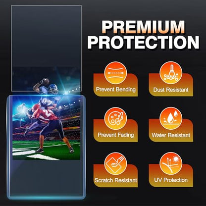 2000 Card Sleeves, Clear Hard Sleeves for Cards, 3"X4" Baseball Card Sleeves, Hard Plastic Card Protectors for Trading Sports Football Game Cards (1000 Hard Sleeves+1000 Penny Sleeves) - size: 1000 pcs + 1000 pcs Clear