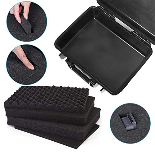 10" Small Hard Case with Customizable Foam Insert, 10.8x8.6x3.7 - Watertight Airtight Crush-Resistant Case for Pistol, Camera, Microphone & Electronics - size: Inner 9.8‘’ x 7.3'' x 3.3"