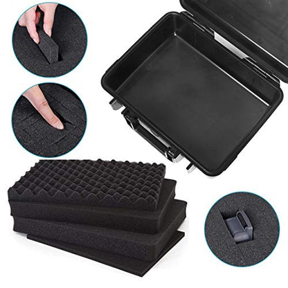 10" Small Hard Case with Customizable Foam Insert, 10.8x8.6x3.7 - Watertight Airtight Crush-Resistant Case for Pistol, Camera, Microphone & Electronics - size: Inner 9.8‘’ x 7.3'' x 3.3"