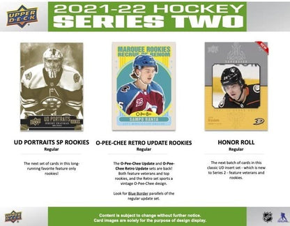2021 2022 Upper Deck Hockey Series #2 Factory Sealed Unopened Blaster Box of Packs Possible Young Guns Rookies and Jerseys