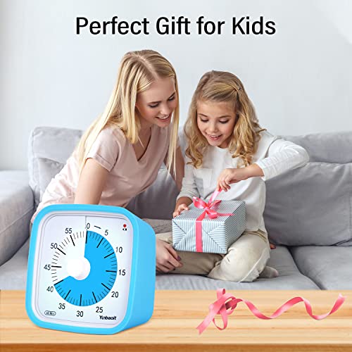 Visual Timer, Silent 60-min Countdown Timer for Kids, Blue Blue | Protective Case, Time Management Tool, Mute and Ringing Alarm Available, Low Power Reminder, for Study,Game,Work,Fitness etc - color: Blue Blue