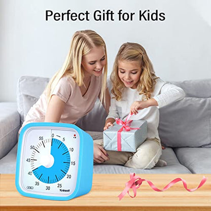 Visual Timer, Silent 60-min Countdown Timer for Kids, Blue Blue | Protective Case, Time Management Tool, Mute and Ringing Alarm Available, Low Power Reminder, for Study,Game,Work,Fitness etc - color: Blue Blue