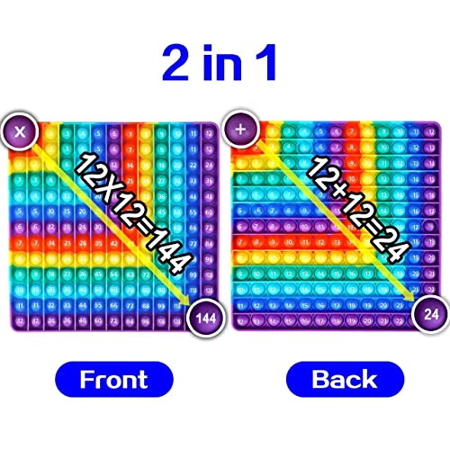 Multiplication Game Table Digital Multiplication Board Game, Addition and Multiplication in One, Rainbow Dimple Fingertip Toy, Create Stress-Relieving Math Manipulation (1 Piece)