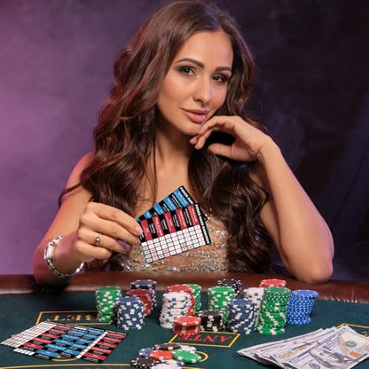 Booson 8Pcs Poker Hand Rankings Chart Rules Plastic Cheat Sheet Cards Reusable Hands Ranking Guide Card for Beginners Texas Hold Game Table Accessories - color: Red and Blue