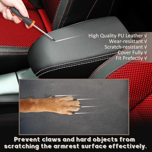 ramuel Center Console Armrest Cover for Ford Focus 2007 | Anti-Scratch ，Non-Slip ，PU Leather ，Easy Install - size: for Focus 2007