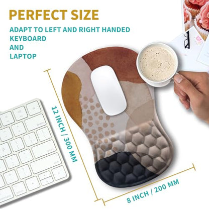 Hokafenle Ergonomic Mouse Pad Wrist Support, Wrist Rest Mousepad for Carpal Tunnel Pain Relief with Integrated Memory Foam Slope Massage Bulge (11.8x7.9 inch,Abstract Marble - color: KM17-Abstract Marble