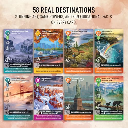 Photo Tour: North America – Family Board Game for Kids and Adults | Travel Strategy Game | Ages 8+ | Easy to Learn | 1–5 Players | Fun for Game Night & Educational Play