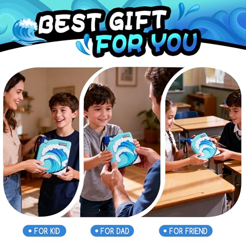 Trading Card Binder 4 Pocket,400 Pocket Card Collection Binder with 50 Removable Sleeves,PU Waterproof Top Card Book,3-Ring Zipper Collectible Trading Card Album for MTG/TCG/Card Holder Gift（Water） - color: Water, size: Small