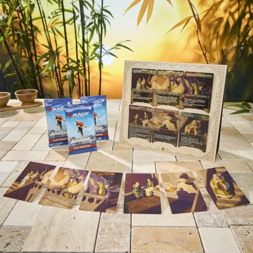 Magic: The Gathering | Avatar: The Last Airbender Scene Box 2 - Tea Time at the Jasmine Dragon | 6 Foil Borderless Scene Cards, 6 Art Cards, 3 Play Boosters + Display Easel