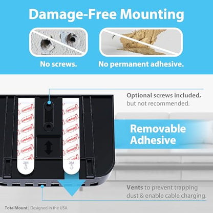TotalMount Drop-Free Remote Holder – Removable Adhesive Strips – L Black | Designed in the USA – Simply Put the Remotes In – No Tricky Magnet Alignment Needed (Holds 2 or 3 Remote Controls) - color: Standard Black